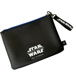 Star Wars Zip Bag - Black White - Zipper Closure - Star Wars Pull Tag - Blue Int